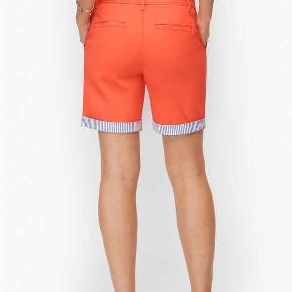 Talbots Vibrant Orange Women's Bermudas Relaxed Chinos Size 14 - Picture 2 of 10